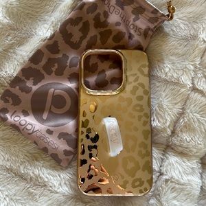 iPhone 14 pro gold leopard loopy case